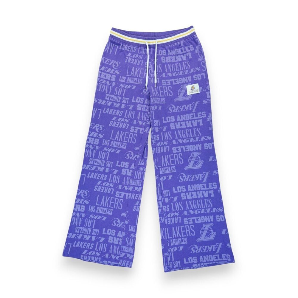 Los Angeles Lakers Mens‎ Pants Medium Purple Sweatpant Straight All Over Print